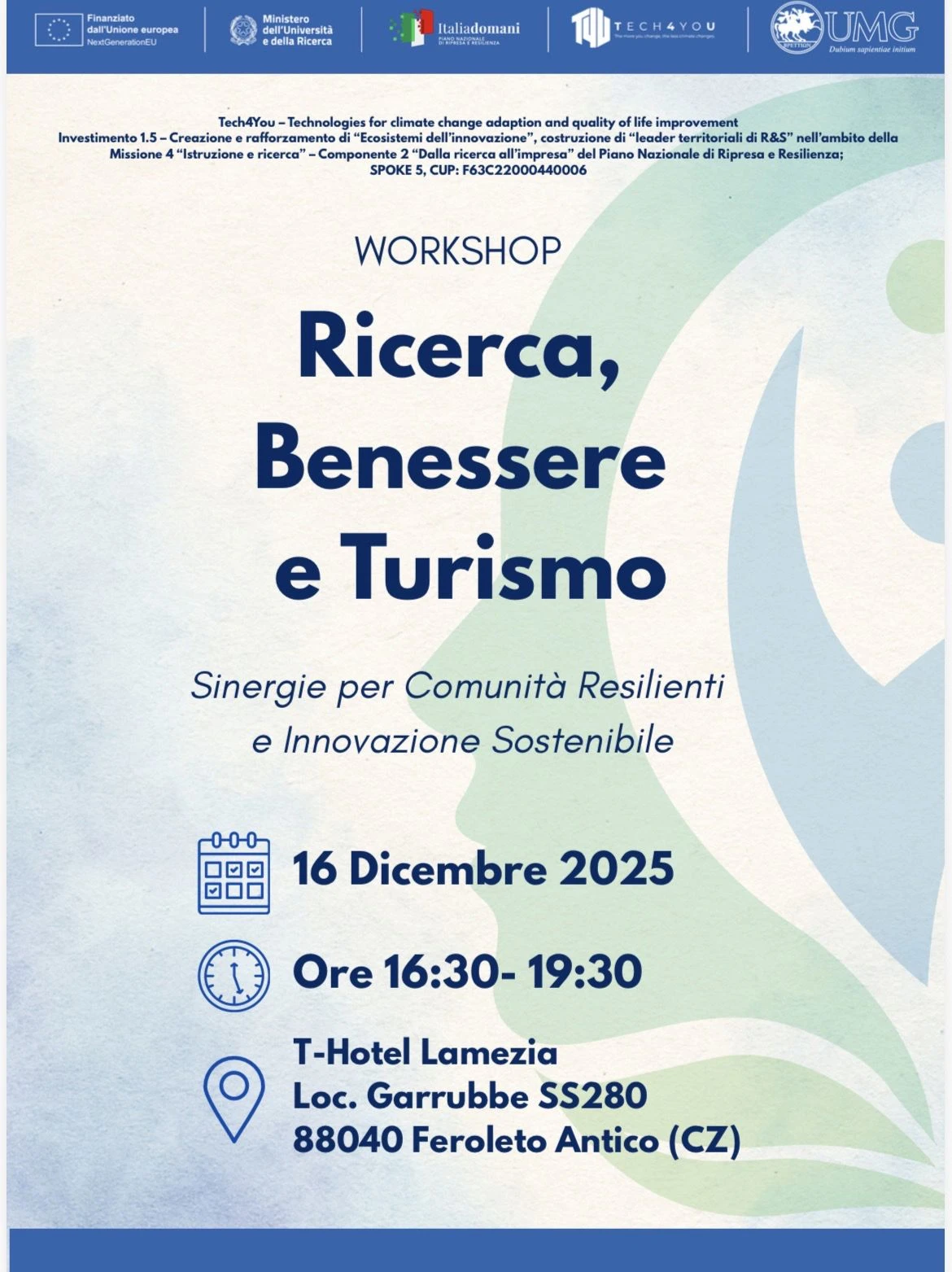 A Lamezia l'evento conclusivo di  “TECH4YOU – Technologies for Climate Change Adaptation and Quality of Life Improvement” 