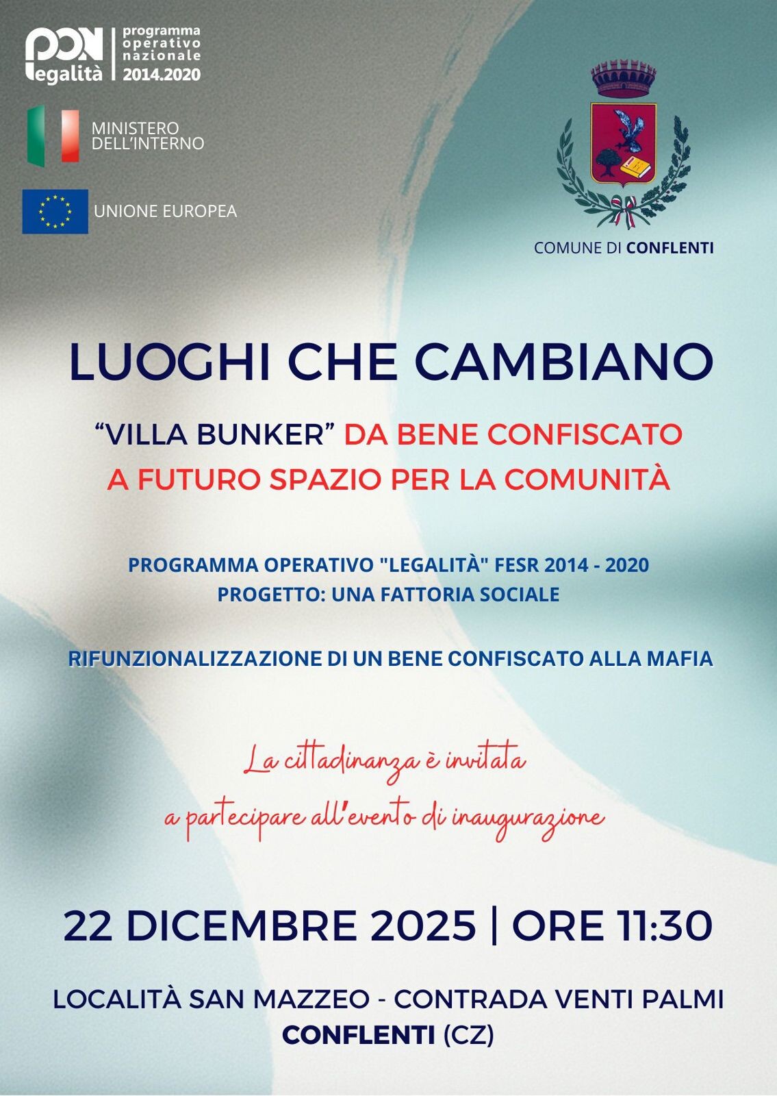 Il progetto “Una Fattoria Sociale”: obiettivi, contenuti e impatto sul territorio. Lunedì 22 dicembre la consegna di “Villa Bunker” a Conflenti images Il progetto “Una Fattoria Sociale”: obiettivi, contenuti e impatto sul territorio. Lunedì 22 dicembre la consegna di “Villa Bunker” a Conflenti
