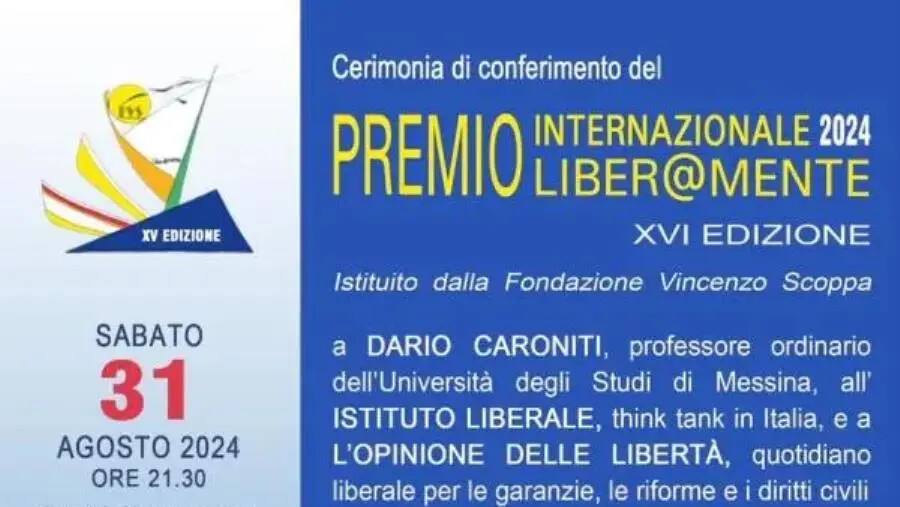 Al via la XVI edizione del Premio Internazionale Liber@mente
images Al via la XVI edizione del Premio Internazionale Liber@mente