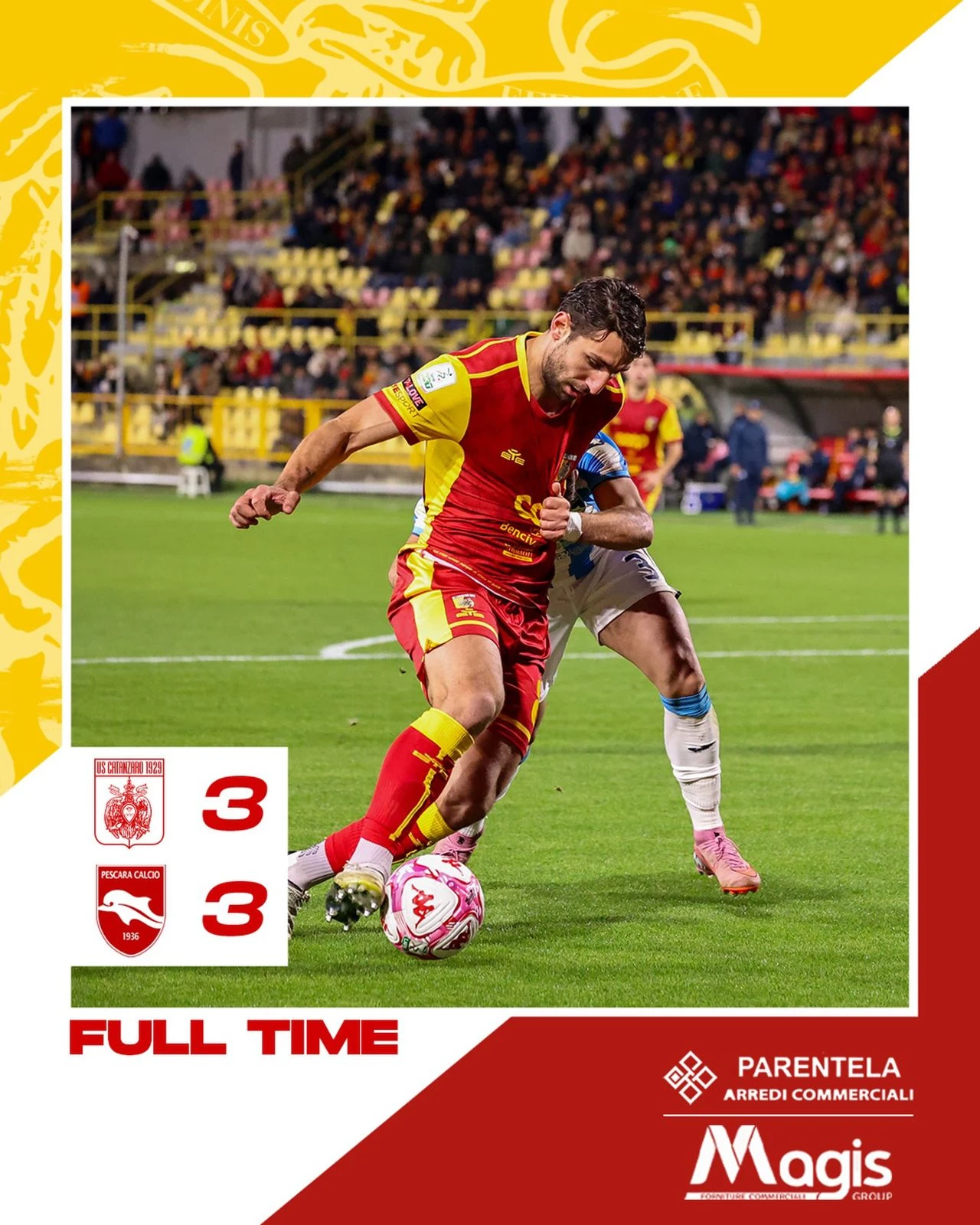 Serie BKT, CATANZARO vs PESCARA: 3-3 finale