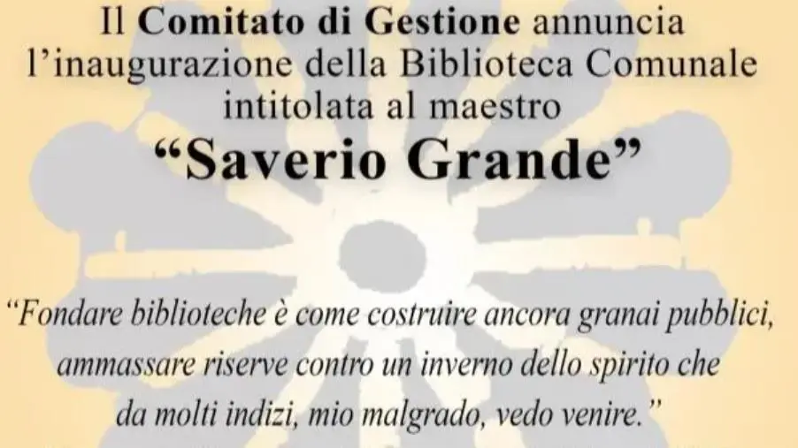 images Cropani, inaugura la biblioteca comunale in onore del maestro "Saverio Grande"