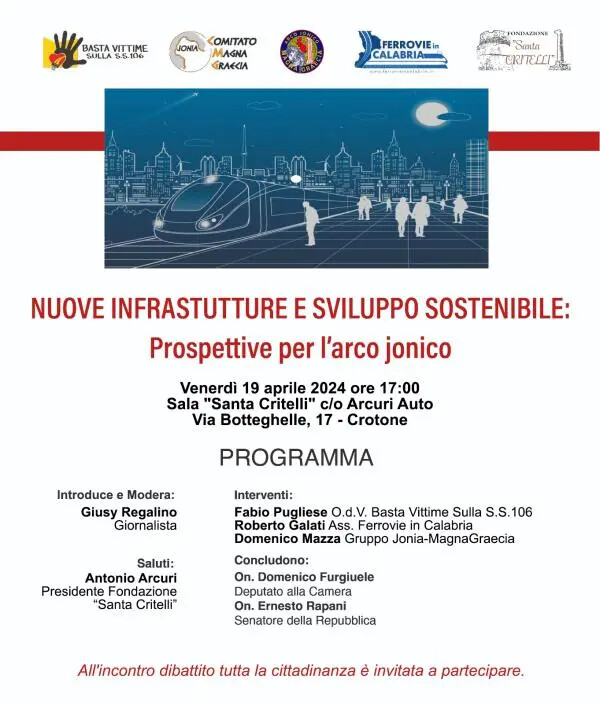 Nuove infrastrutture e sviluppo sostenibile, prospettive per l'Arco Jonico: a Crotone un dibattito pubblico images Nuove infrastrutture e sviluppo sostenibile, prospettive per l'Arco Jonico: a Crotone un dibattito pubblico
