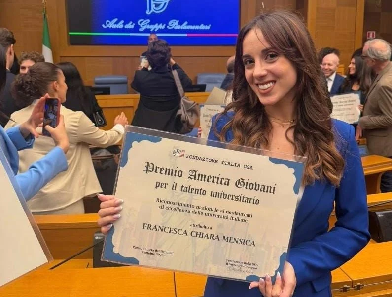 La catanzarese Francesca Chiara Mensica  insignita del  Premio America Giovani per il talento universitario 