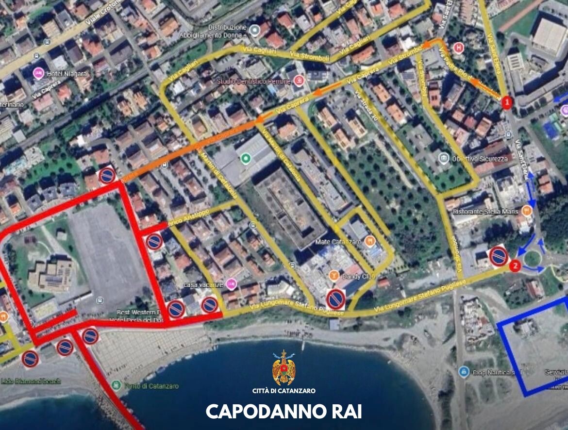 images Capodanno RAI 2026 a Catanzaro: piano viabilità, zone rosse e traffico limitato per il 30 e 31 dicembre