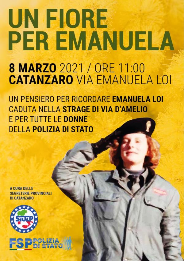 images Sottratto il cartello della via intitolata a Emanuela Loi a Catanzaro:  lo denunciano Siulp e Fsp. Lunedì prevista iniziativa per l'8 marzo 