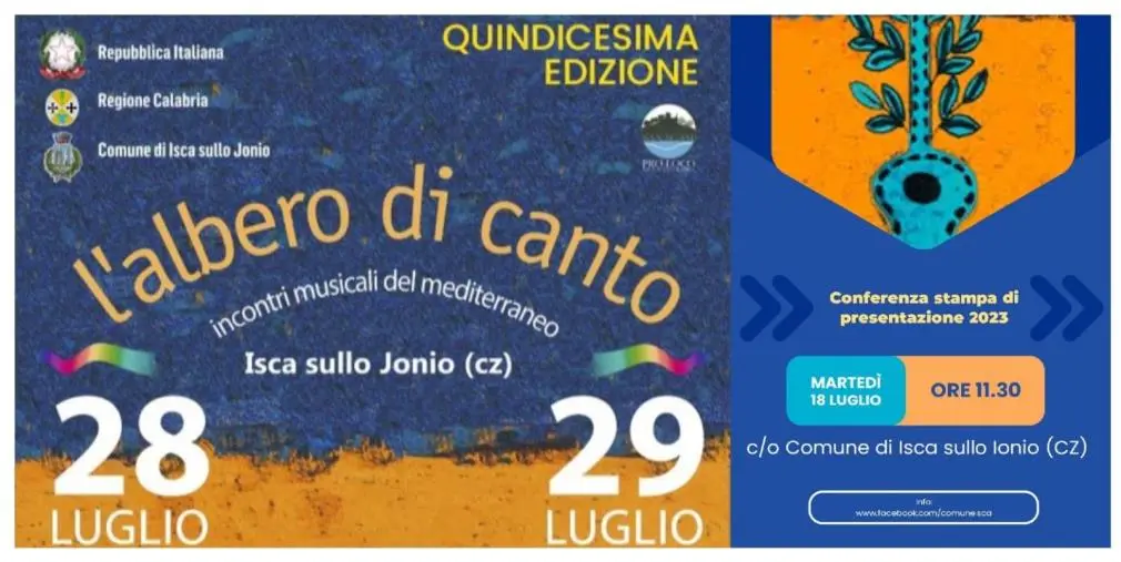Isca Sullo Ionio, in arrivo la quindicesima edizione del Festival 'L'albero di Canto' images Isca Sullo Ionio, in arrivo la quindicesima edizione del Festival 'L'albero di Canto'