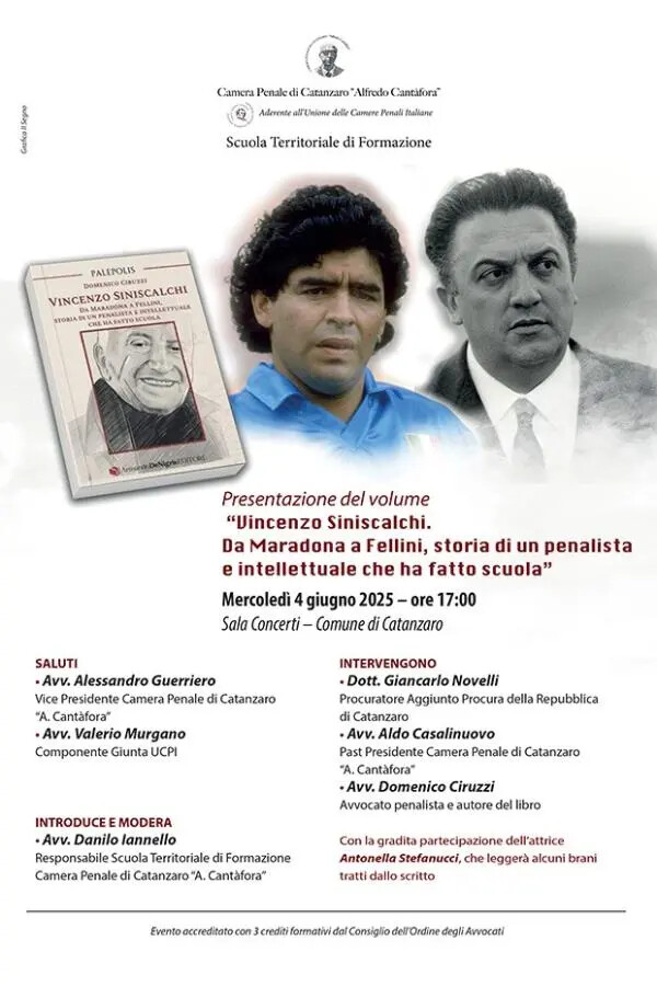 images Mercoledì 4 giugno a Catanzaro la presentazione del libro di Domenico Ciruzzi su Vincenzo Siniscalchi
