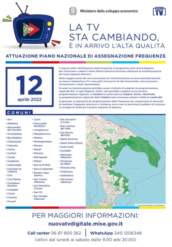 Riorganizzazione frequenze Tv, domani 51 Comuni passano al digitale terreste di ultima generazione  images Riorganizzazione frequenze Tv, domani 51 Comuni passano al digitale terreste di ultima generazione