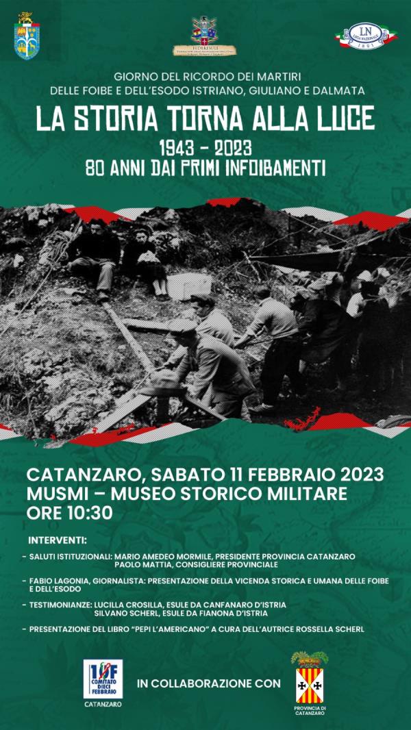 images Catanzaro, al MUSMI  le testimonianze di due esuli istriani per commemorare il Giorno del Ricordo