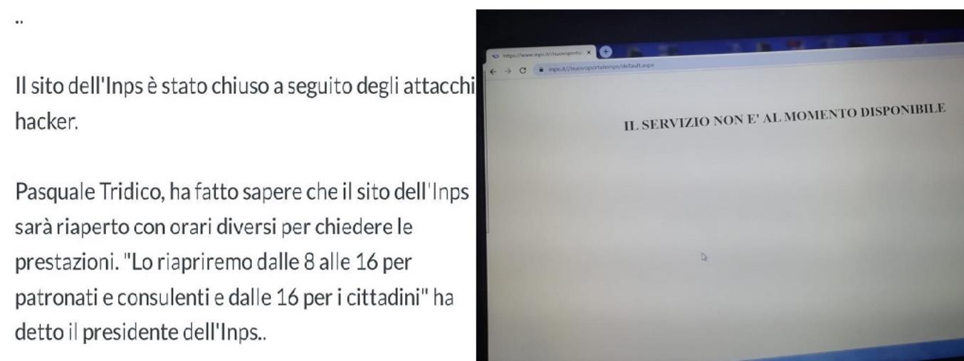 images Coronavirus. Boom di domande per le 600 euro e hackeraggio, il sito Inps va in tilt. Da domani si cambia (VIDEO)