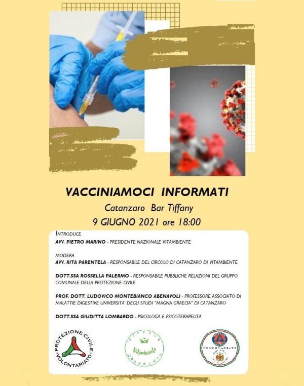 “Vacciniamoci informati”: mercoledì l'incontro promosso dall'associazione Vitambiente images “Vacciniamoci informati”: mercoledì l'incontro promosso dall'associazione Vitambiente