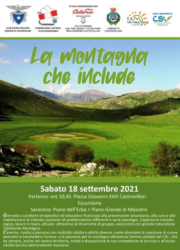 Castrovillari. Sabato "La montagna che include", l'iniziativa del CAI rivolta a persone con mobilità ridotta  images Castrovillari. Sabato "La montagna che include", l'iniziativa del CAI rivolta a persone con mobilità ridotta