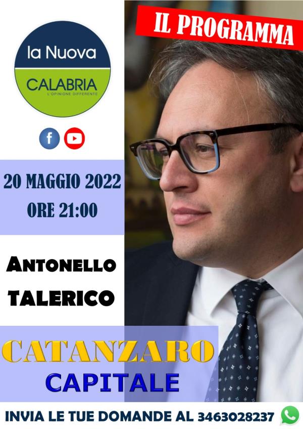 Catanzaro Capitale, i programmi dei candidati: stasera ospite Antonello Talerico  images Catanzaro Capitale, i programmi dei candidati: stasera ospite Antonello Talerico