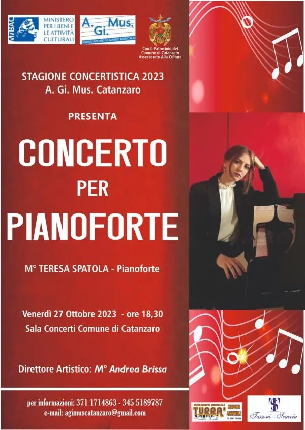 Teresa Spatola e il suo pianoforte in concerto a Catanzaro il 27 ottobre per AGiMus images Teresa Spatola e il suo pianoforte in concerto a Catanzaro il 27 ottobre per AGiMus