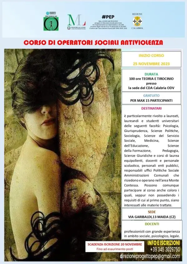 images A Maida un corso per operatori sociali antiviolenza: l'iter formativo è ideato dal Cda Calabria Odv 