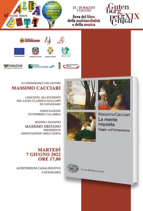Fiera del libro "Gutenberg", domani a Catanzaro l'incontro con il filosofo Massimo Cacciari images Fiera del libro "Gutenberg", domani a Catanzaro l'incontro con il filosofo Massimo Cacciari