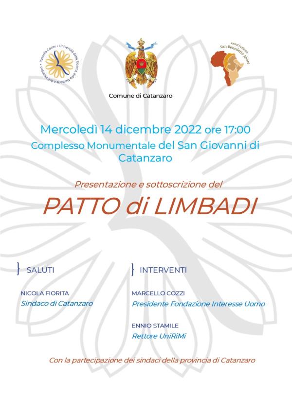 Catanzaro, oggi al San Giovanni la presentazione del "Patto di Limbadi" images Catanzaro, oggi al San Giovanni la presentazione del "Patto di Limbadi"