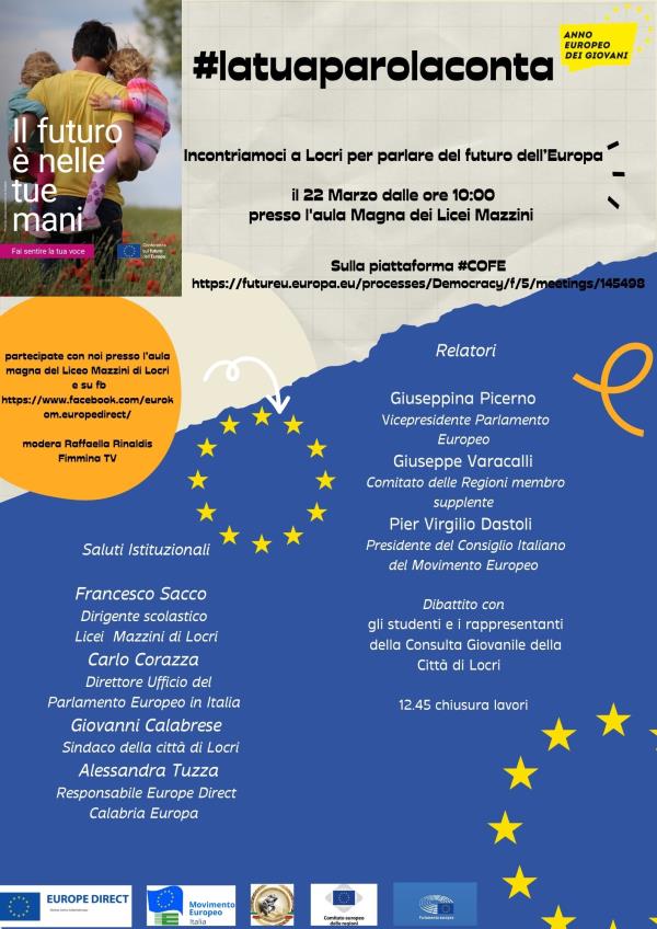 #Latuaparolaconta: a Locri il 22 marzo l'evento di Europe Direct Calabria images #Latuaparolaconta: a Locri il 22 marzo l'evento di Europe Direct Calabria