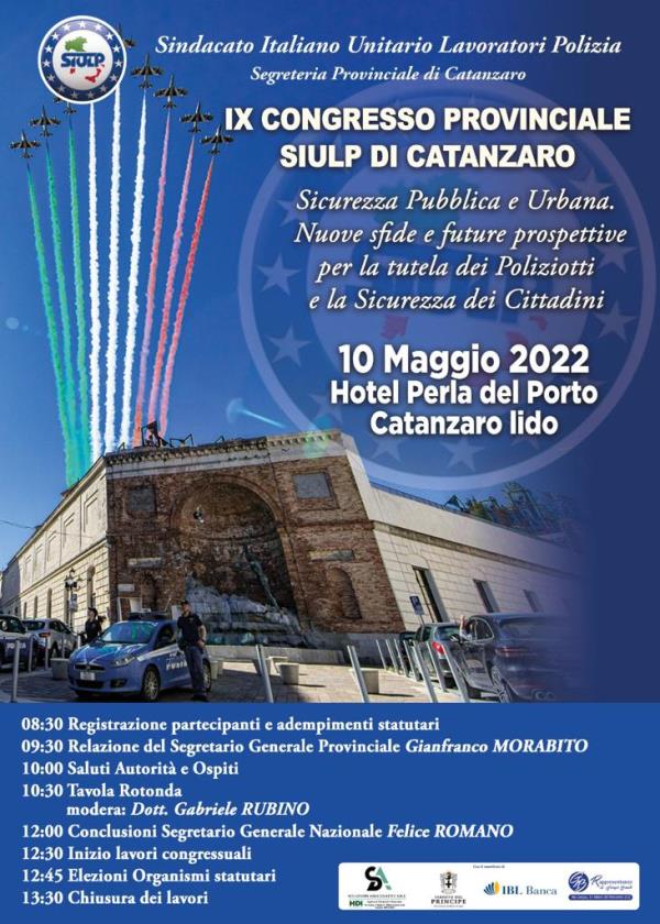 Nono congresso provinciale del Siulp Catanzaro: il 10 maggio all'Hotel Perla del Porto  images Nono congresso provinciale del Siulp Catanzaro: il 10 maggio all'Hotel Perla del Porto