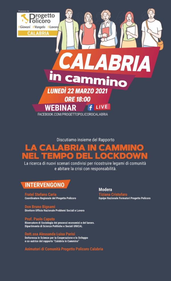 "La Calabria in cammino nel tempo del lockdown", il 22 marzo la presentazione del Progetto Policoro  images "La Calabria in cammino nel tempo del lockdown", il 22 marzo la presentazione del Progetto Policoro