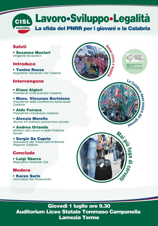 images Lamezia Terme. Lavoro, intesa tra Governo e parti sociali, Russo (Cisl): "Passaggio importante"