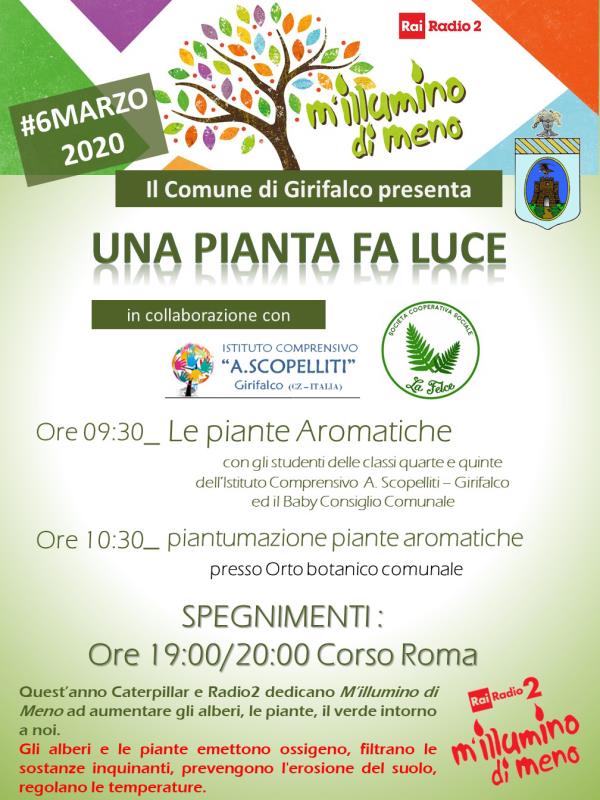 Il Comune di Girifalco aderisce a “M’illumino di Meno” edizione 2020 images Il Comune di Girifalco aderisce a “M’illumino di Meno” edizione 2020
