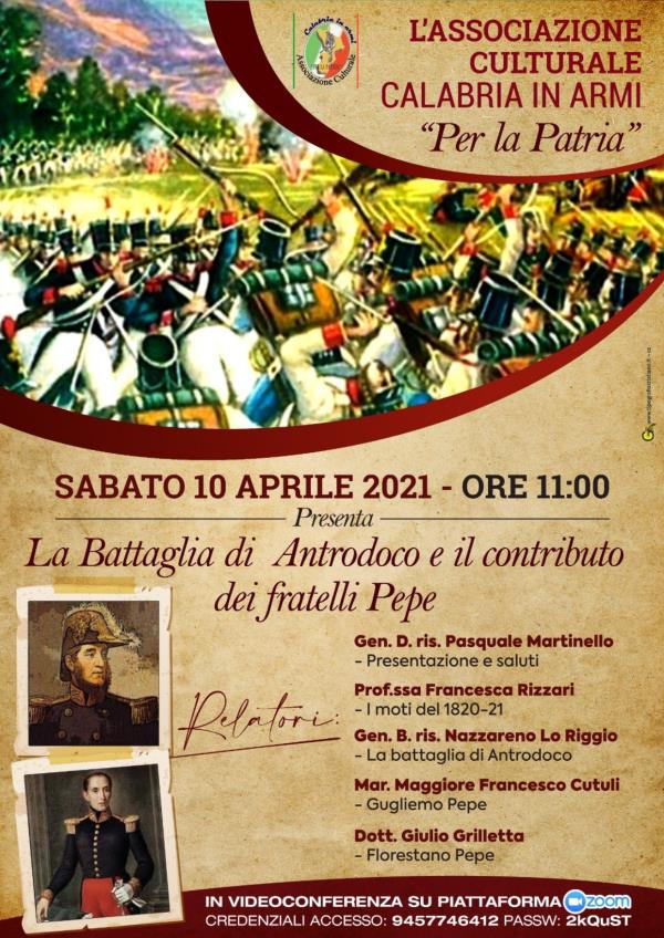L'Associazione Culturale "Calabria in armi" celebra il bicentenario dei Moti del 1820-21: sabato seminario in webinar images L'Associazione Culturale "Calabria in armi" celebra il bicentenario dei Moti del 1820-21: sabato seminario in webinar