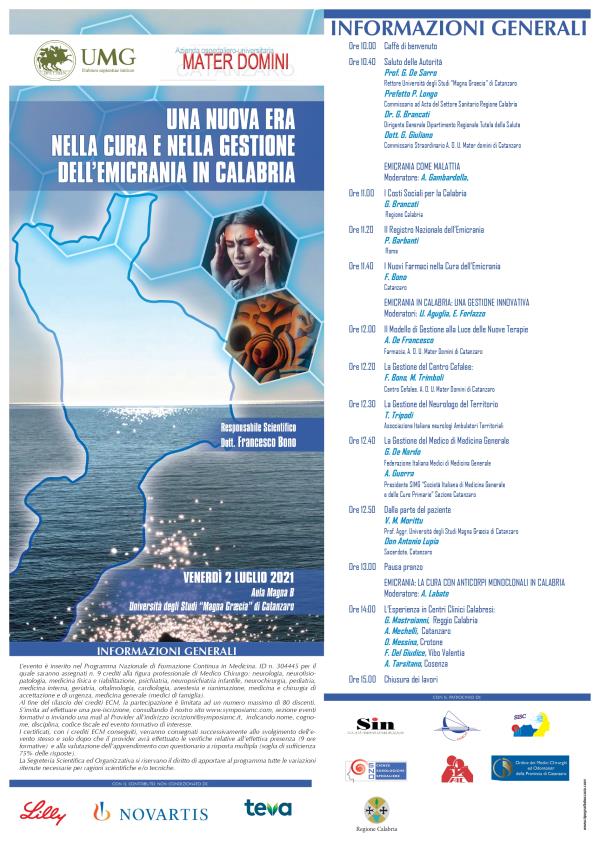 images Salute. Una nuova era per gestione e cura dell'emicrania in Calabria. Il 2 luglio un convegno a Catanzaro