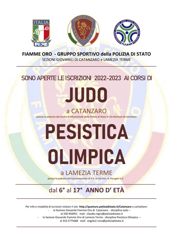 Polizia, “Esserci sempre” anche nello sport: aperte iscrizioni ai corsi di Judo e Pesistica Olimpica images Polizia, “Esserci sempre” anche nello sport: aperte iscrizioni ai corsi di Judo e Pesistica Olimpica