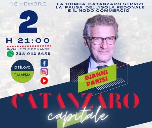 images Catanzaro Capitale, la 'bomba' della partecipata e il nodo commercio con Gianni Parisi: stasera la diretta dalle 21 
