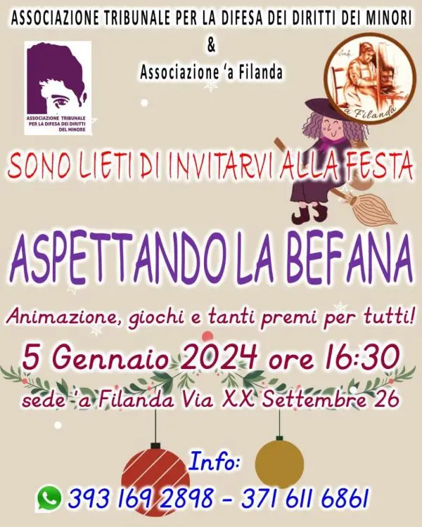 "Aspettando la Befana" a Catanzaro: animazione, giochi e premi con Tdm e 'a Filanda  images "Aspettando la Befana" a Catanzaro: animazione, giochi e premi con Tdm e 'a Filanda