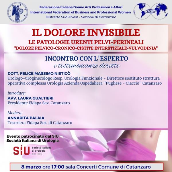 “Il dolore invisibile”, mercoledì 8 nuovo appuntamento con la Fidapa Catanzaro images “Il dolore invisibile”, mercoledì 8 nuovo appuntamento con la Fidapa Catanzaro