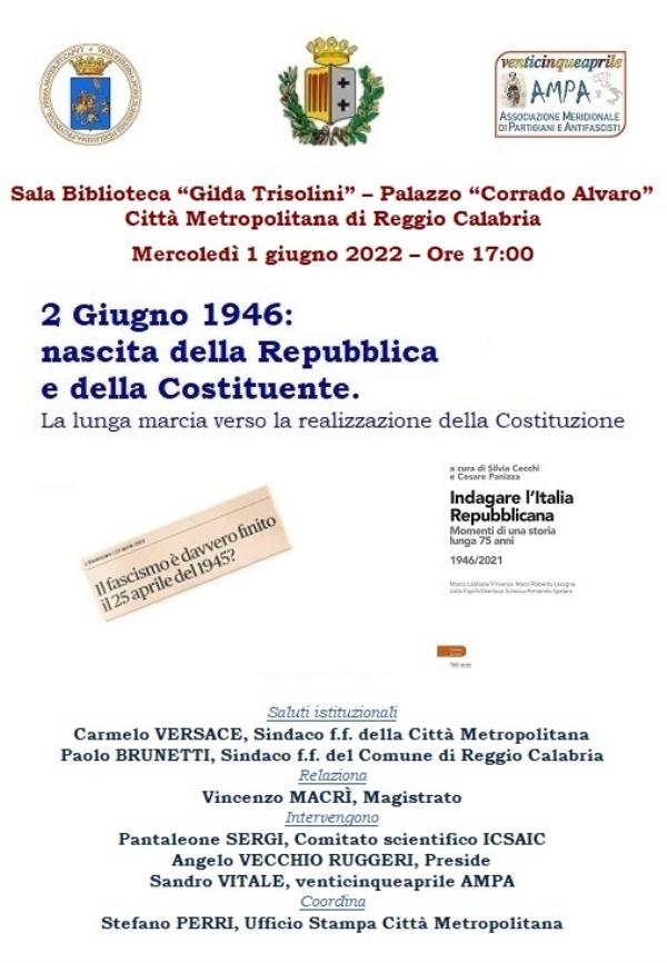 Reggio Calabria celebra il “2 Giugno 1946: nascita della Repubblica e della Costituente" images Reggio Calabria celebra il “2 Giugno 1946: nascita della Repubblica e della Costituente"