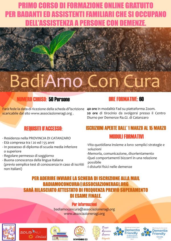 images BadiAmo con Cura: parte da Catanzaro il primo Corso di formazione online gratuito per Badanti e Assistenti domiciliari