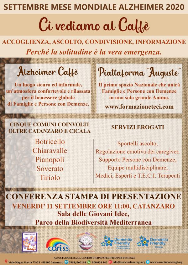 Sostegno alle persone con demenze e alle loro famiglie. Venerdì a Catanzaro la presentazione del progetto “Ci vediamo al Caffè” images Sostegno alle persone con demenze e alle loro famiglie. Venerdì a Catanzaro la presentazione del progetto “Ci vediamo al Caffè”