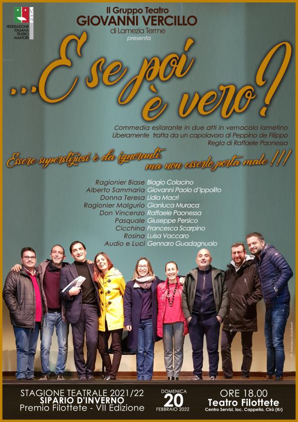 Teatro, la compagnia Vercillo di Lamezia Terme riparte dal Teatro Filottete con la rassegna "Sipario d’Inverno" images Teatro, la compagnia Vercillo di Lamezia Terme riparte dal Teatro Filottete con la rassegna "Sipario d’Inverno"