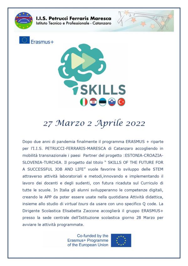 images Riparte l'Erasmus+ a Catanzaro: l'I.I.S. Petrucci-Ferraris-Maresca accoglie in mobilità studenti dall'Estonia, Croazia, Slovenia e Turchia