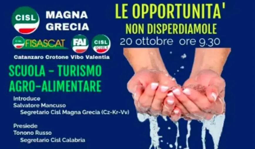 images "Scuola, turismo, agroalimentare": si interroga la Cisl Magna Graecia Catanzaro 