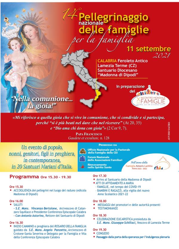 Lamezia Terme. Si terrà sabato il 14° Pellegrinaggio Regionale delle Famiglie al Santuario Madonna di Dipodi images Lamezia Terme. Si terrà sabato il 14° Pellegrinaggio Regionale delle Famiglie al Santuario Madonna di Dipodi