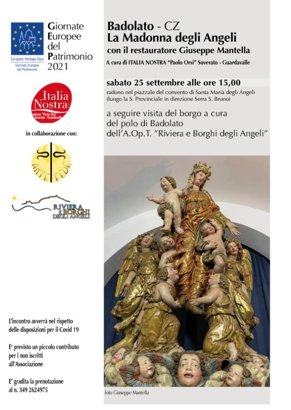 images Giornate europee del patrimonio, il 25 settembre a Badolato incontro con il restauratore Giuseppe Mantella