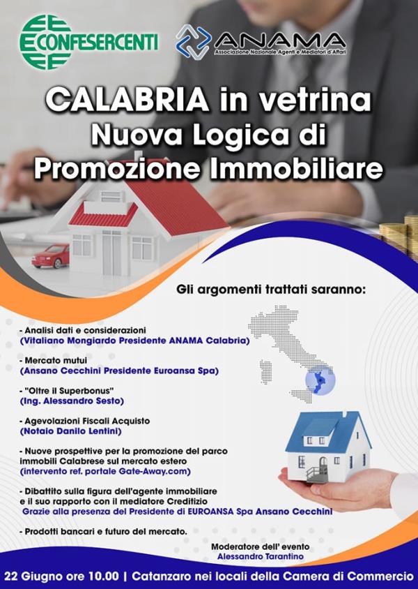 images "Calabria in vetrina": il 22 giugno a Catanzaro il convegno sulla nuova promozione immobiliare
