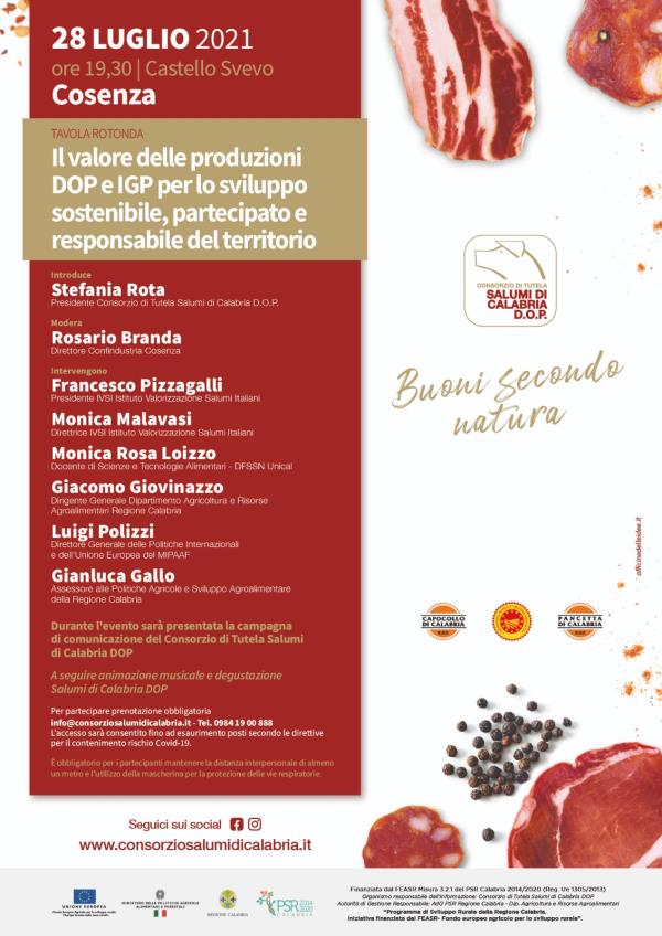 images Cosenza. Il 28 luglio al Castello Svevo si discuterà del "Valore delle produzioni DOP e IGP per lo sviluppo sostenibile"