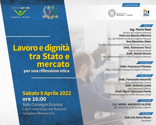 images Lavoro, una rete per frenare l'emorragia: sabato a Corigliano Rossano l'evento promosso dal Movimento per la Vita