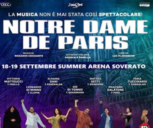 images VENERDI' 18 SETTEMBRE. Summer Arena. A Soverato doppia data per “Notre Dame de Paris”, il musical dei record