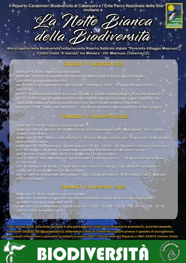 Taverna, "La Notte Bianca" promossa dai Carabinieri a tutela Biodiversità images Taverna, "La Notte Bianca" promossa dai Carabinieri a tutela Biodiversità