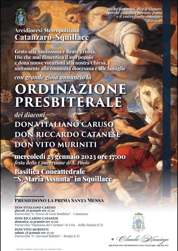 images Mons. Maniago ordinerà sacerdoti tre giovani diaconi il prossimo 25 gennaio