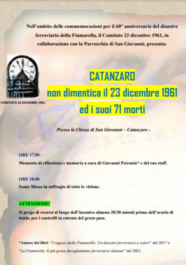 images Catanzaro, il 23 dicembre si ricordano le 71 vittime del disastro della Fiumarella nella Chiesa di San Giovanni 