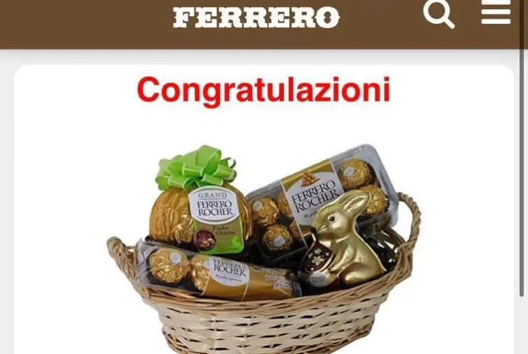 images Truffe su Whatsapp, il cesto di cioccolato Ferrero "gratis" per Pasqua