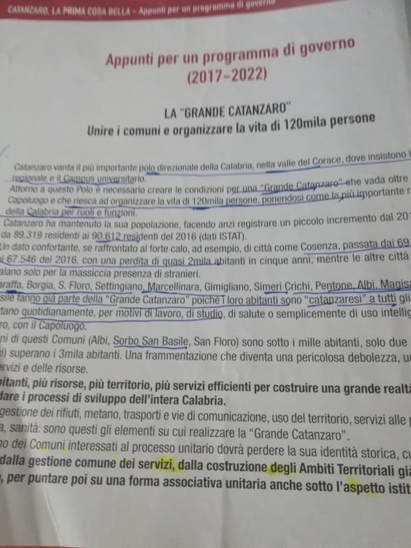 images Ballottaggio, Comitato per Donato: "La 'Grande Catanzaro' o l'altra grande bufala di Fiorita"