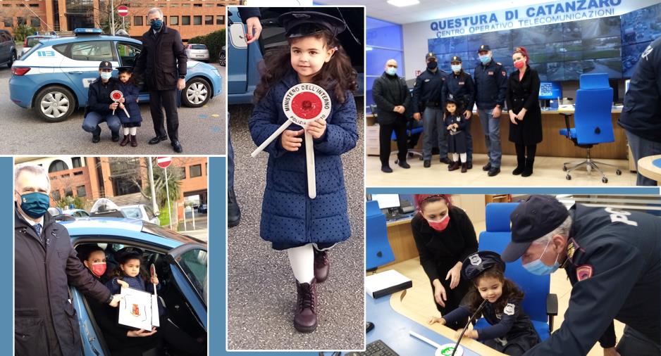 images Catanzaro. Poliziotta per un giorno, la Questura ha fatto avverare il sogno della piccola Elvezia 